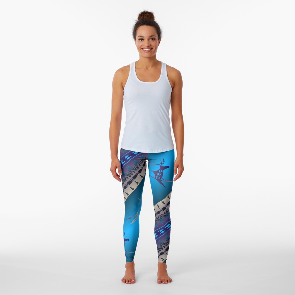 Elk Spirit (Blue) Leggings