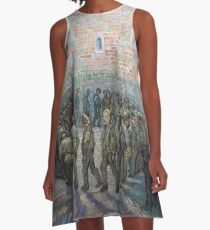 The Round of the Prisoners (after Doré) - Van Gogh A-Line Dress