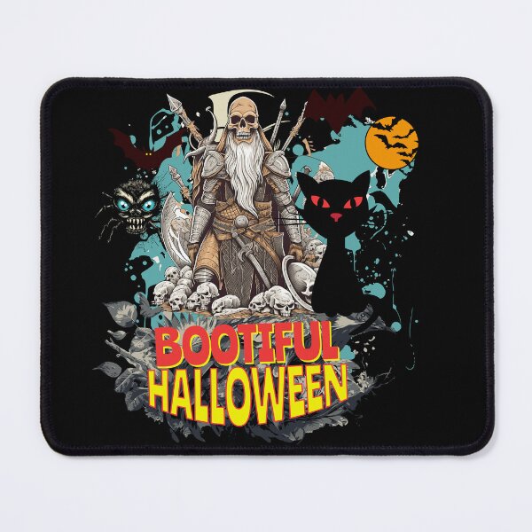Item preview, Bootiful Halloween Skeleton And Cat With Scary Red Eyes designed and sold by tw2us.