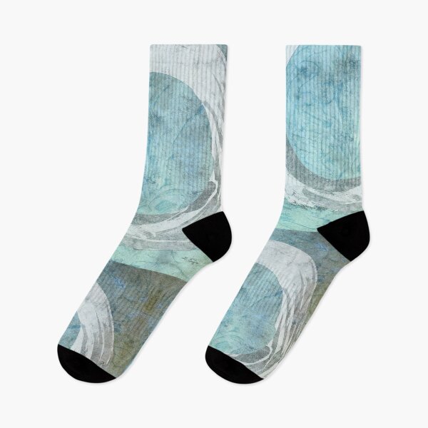 Item preview, White Enso On Light Blue Moss Green Art designed and sold by Sharon Cummings Art.