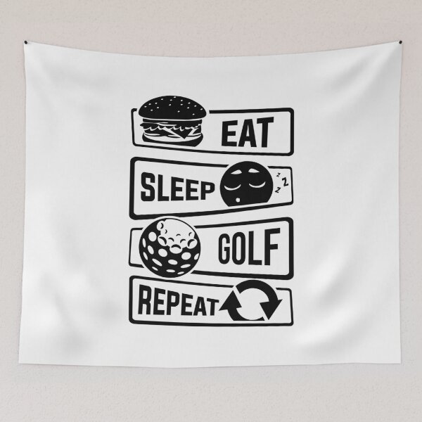 Artikelvorschau, Eat Sleep Golf Repeat - Golfball Golfplatz Putter entworfen und verkauft von anziehend.