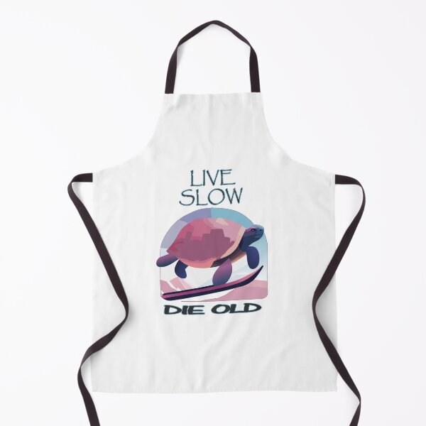 Item preview, LIVE SLOW DIE OLD CUTE TURTLE SURFING DESIGN designed and sold by Delicious Design ⭐⭐⭐⭐⭐.