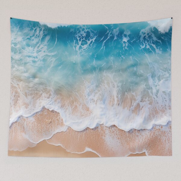 Item preview, Coastal Blue ocean waves on beach  designed and sold by Inktown.