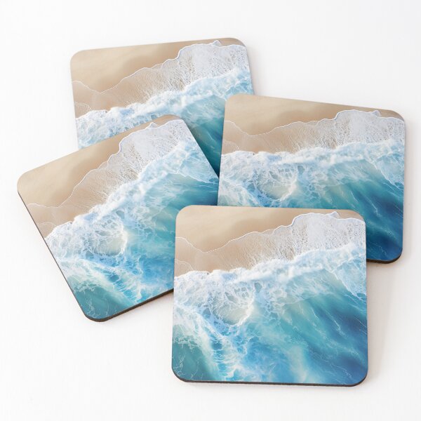 Item preview, Blue ocean waves on coastal beach  designed and sold by Inktown.