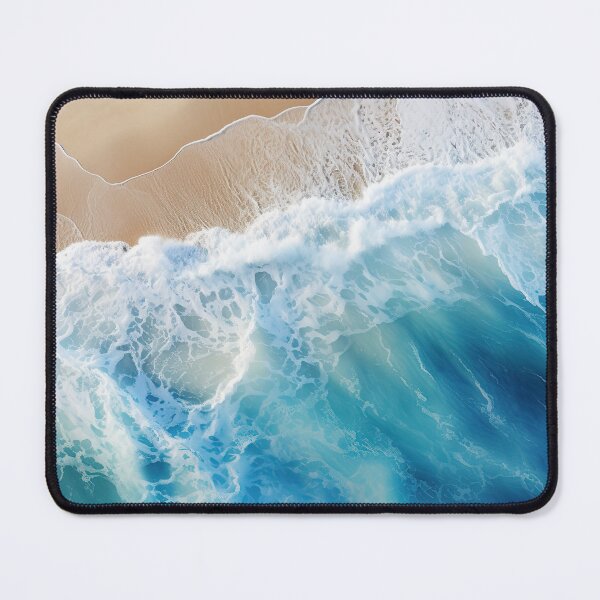 Item preview, Blue ocean waves on coastal beach  designed and sold by Inktown.