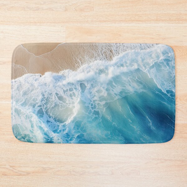 Item preview, Blue ocean waves on coastal beach  designed and sold by Inktown.