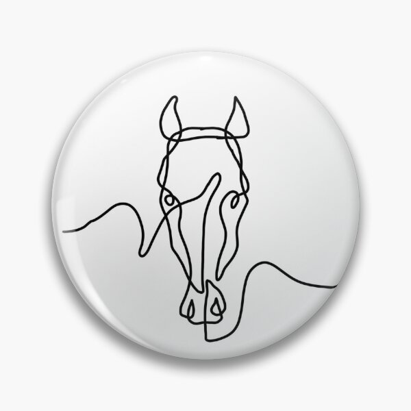 Item preview, Line art horse front face designed and sold by adesignworld.