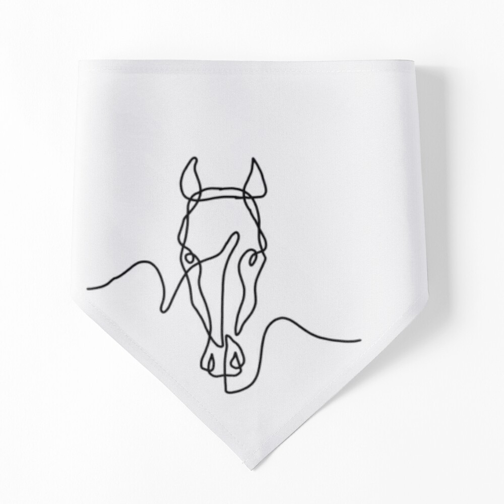 Line art horse front face Sticker for Sale by adesignworld