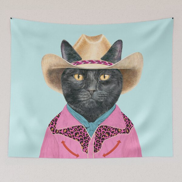 Item preview, Black Cat Cowboy Cat designed and sold by AnimalCrew.