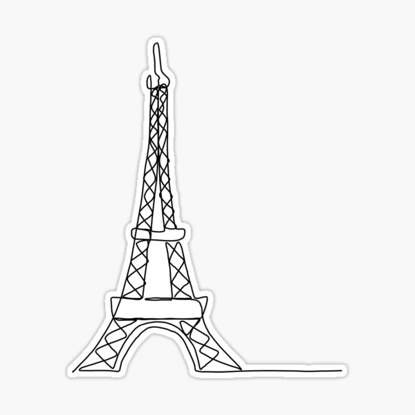Eiffel Tower line art Sticker for Sale by adesignworld