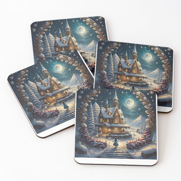 Item preview, christmas vintage decoration snowy fortress fairy tale designed and sold by Meandmyshop.