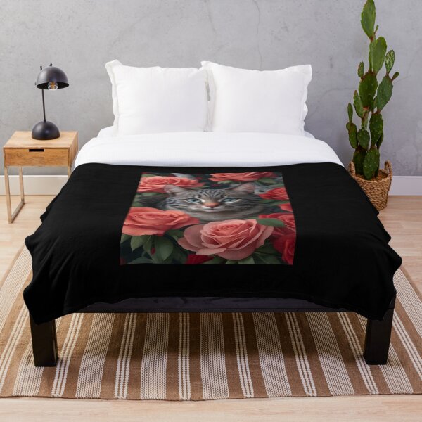Item preview, Cat with Red Roses designed and sold by FunArtDesigns00.