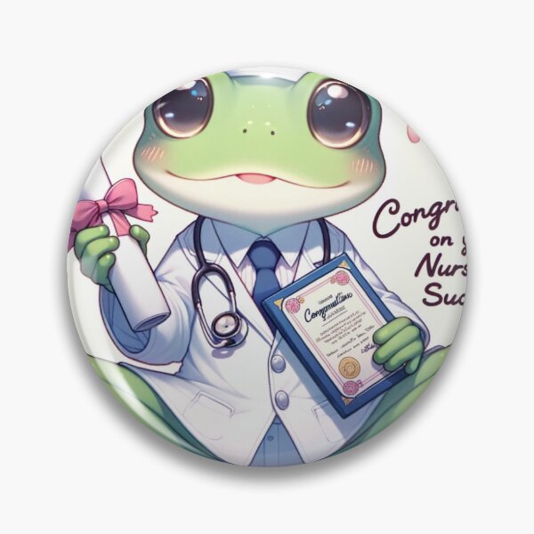 Item preview, Cute Anime Frog Nurse Congragulations card designed and sold by scopeyo.