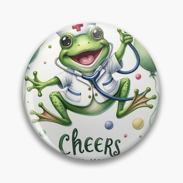 Item preview, Cute Watercolor Frog Nurse Congragulations card designed and sold by scopeyo.