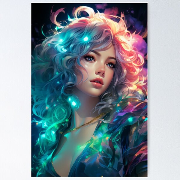 Beautiful girl with fairy hair. Poster