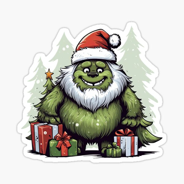 Kawaii Yeti Ready for Christmas Party 5 Sticker for Sale by