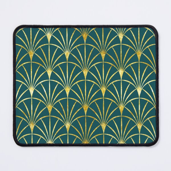 Item preview, Gold emerald green thin Art Deco fans designed and sold by Dana Du.