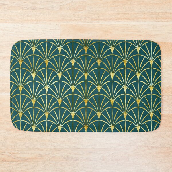 Item preview, Gold emerald green thin Art Deco fans designed and sold by Dana Du.