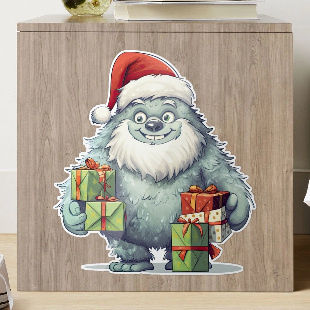 Kawaii Yeti Ready for Christmas Party 5 Sticker for Sale by