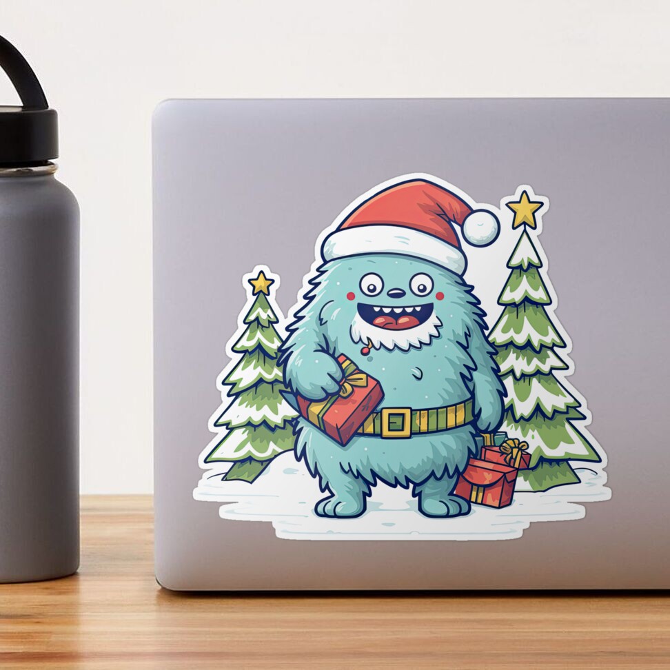 Gettin' Yeti for Christmas Die Cut Sticker | LookHUMAN