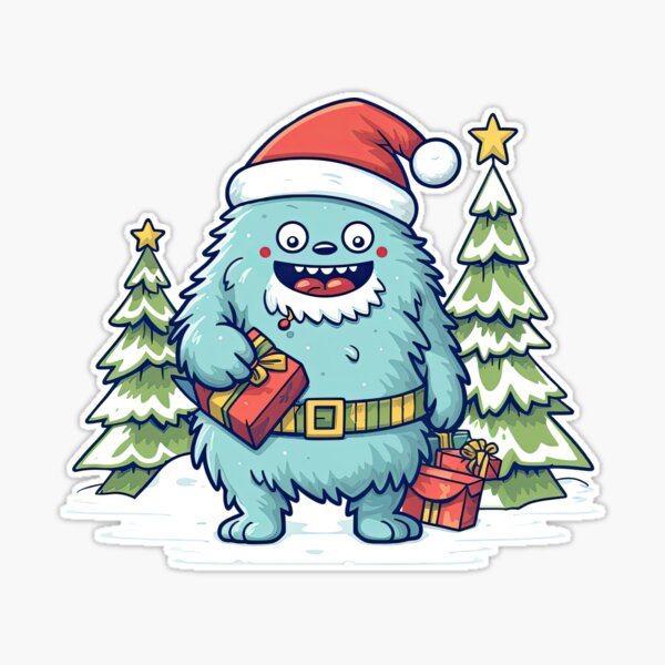 Yeti sticker gift tags for kids, cute Christmas gift tags, cute to from Christmas  tags for gifts, kawaii Christmas