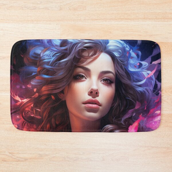 Item preview,  Portrait of anime girl with long curly hair. designed and sold by Zavdesign.