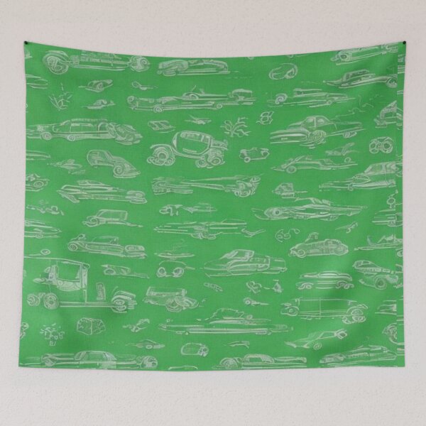 Item preview, Cars on green background designed and sold by RetseEster.