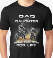 Dad and daughter riding partners for life t shirts - motocross Slim Fit T-Shirt