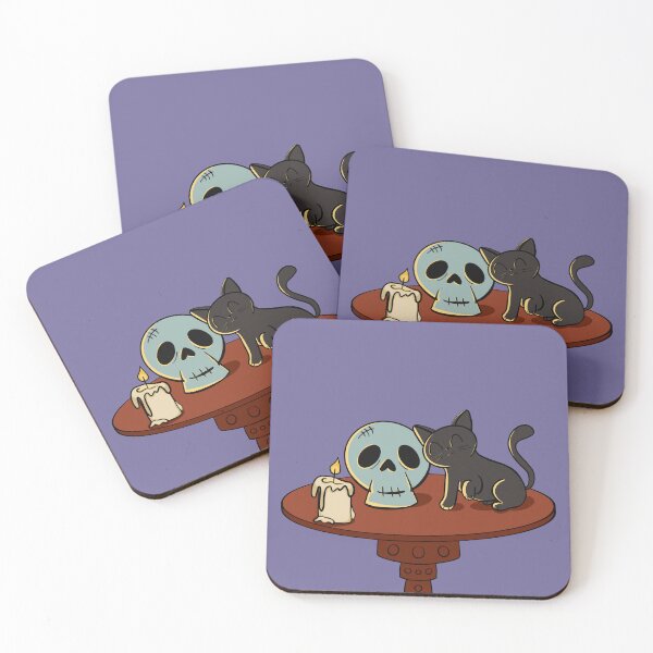 Item preview, Kitty and Skull (Table) designed and sold by makell-creates.