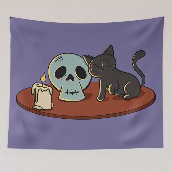 Item preview, Kitty and Skull (Table) designed and sold by makell-creates.