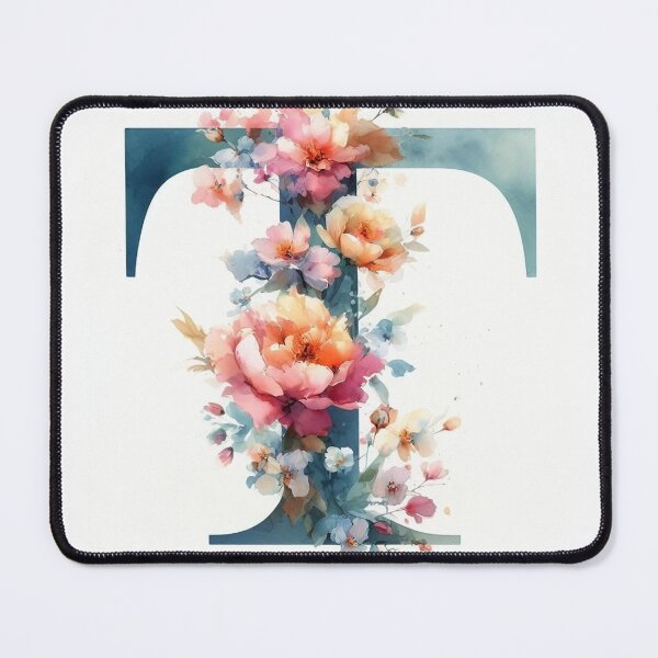 WATERCOLOR LETTER T Mouse Pad