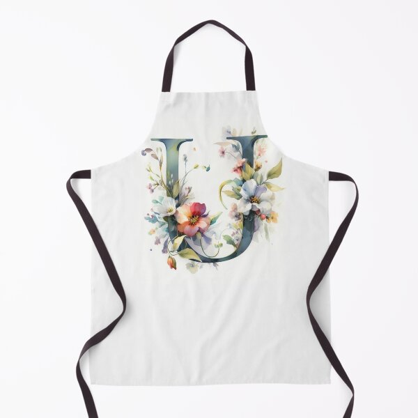 WATERCOLOR LETTER U Apron