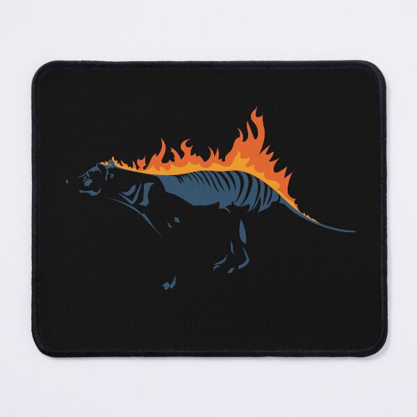 Item preview, flaming thylacine designed and sold by CarvedGreenman.