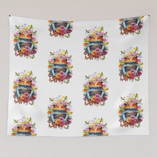 Item preview, Fantasy Frog with flowers and butterflies designed and sold by LoneAngel.