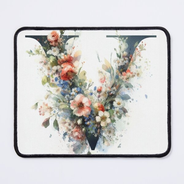 WATERCOLOR LETTER V Mouse Pad