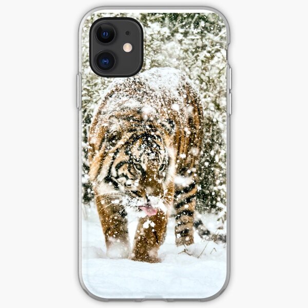 Tiger in the snow iPhone Soft Case