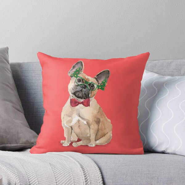 Aperçu de l'œuvre Chien de Noël bouledogue français créée et vendue par beastieboutique.