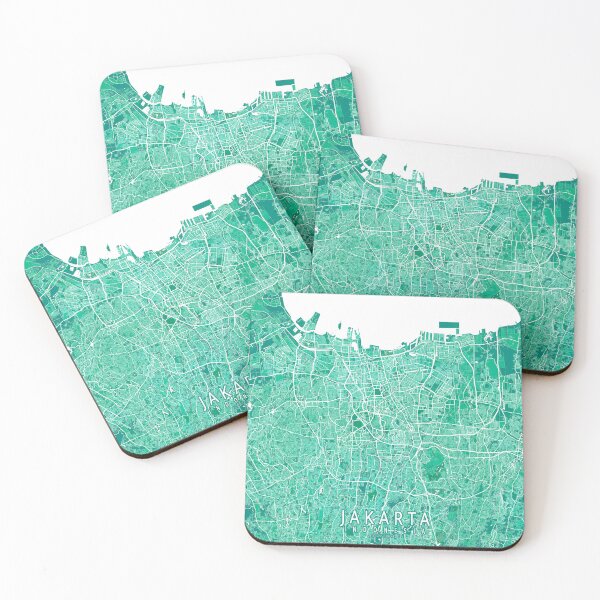 Item preview, Jakarta City Map of Indonesia - Watercolor designed and sold by deMAP.