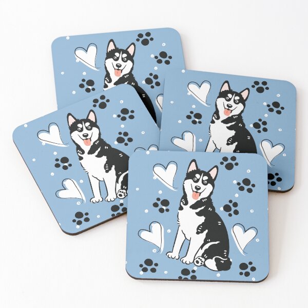 Item preview, Love Black White Siberian Husky Dog 1 designed and sold by Lulupainting.
