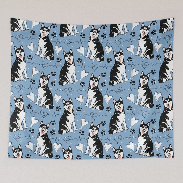 Item preview, Love Black White Siberian Husky Dog 1 designed and sold by Lulupainting.