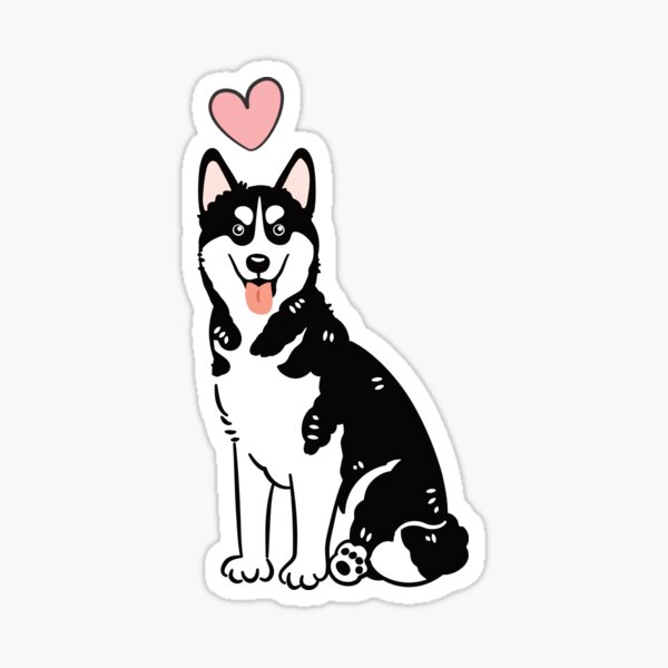 Item preview, Love Black White Siberian Husky Dog 1 designed and sold by Lulupainting.