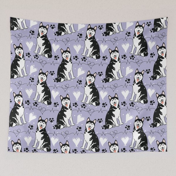 Item preview, Love Black White Siberian Husky Dog 2 designed and sold by Lulupainting.