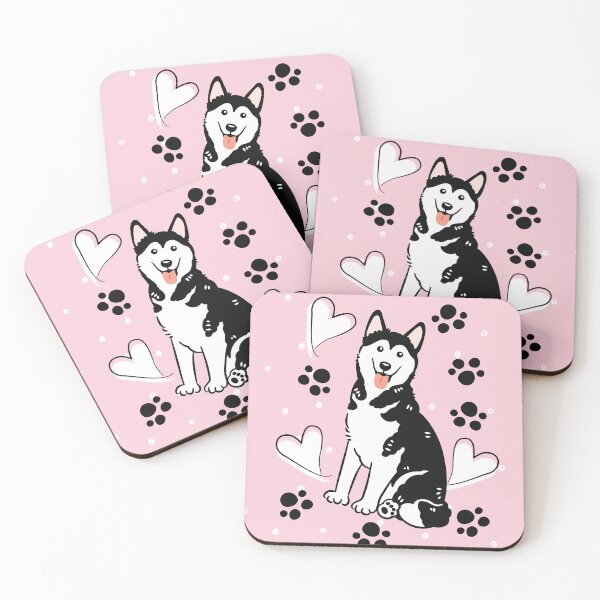Item preview, Love Black White Siberian Husky Dog 3 designed and sold by Lulupainting.