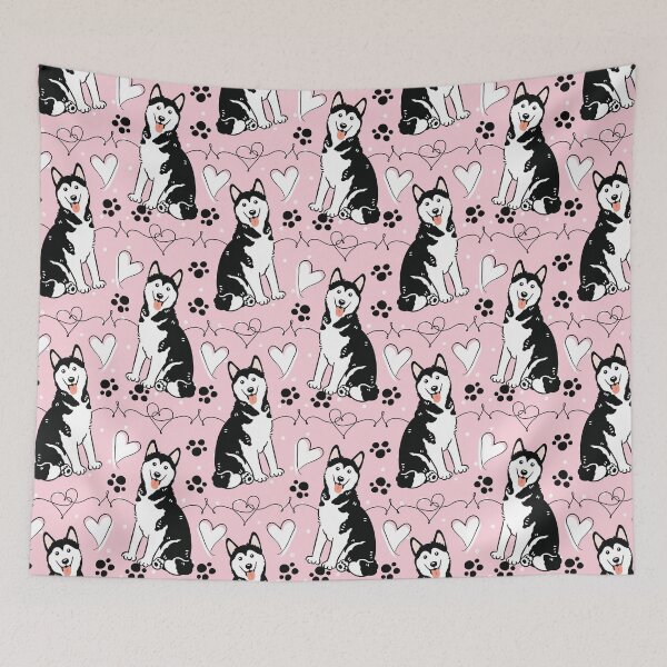 Item preview, Love Black White Siberian Husky Dog 3 designed and sold by Lulupainting.