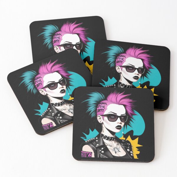 Item preview, Cyberpunk Rocker Girl designed and sold by RiffRaffGraffix.