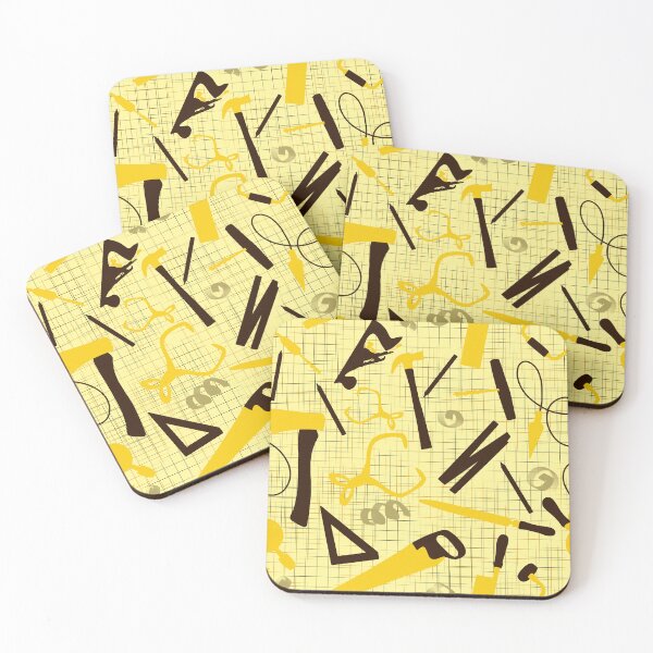 Item preview, Carpenters Tools in Yellow and Black Large Scale, Woodworking, Tradesman Gift designed and sold by TheTradesStore.