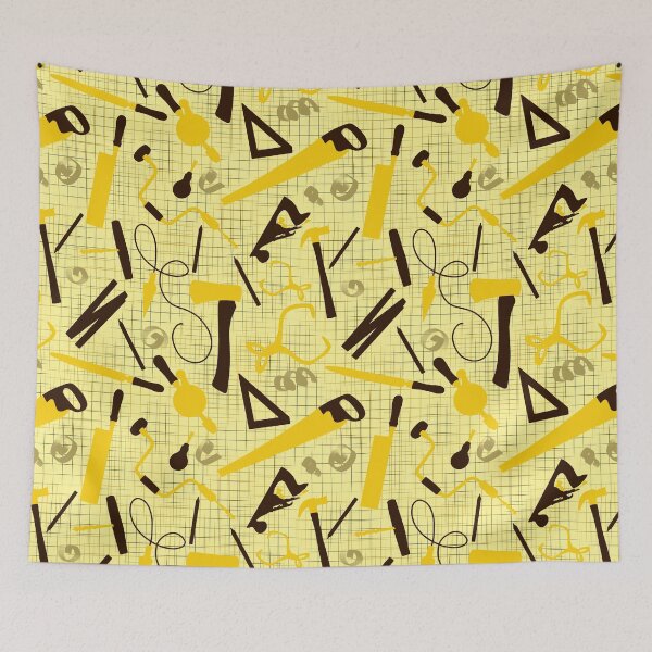 Item preview, Carpenters Tools in Yellow and Black Large Scale, Woodworking, Tradesman Gift designed and sold by TheTradesStore.