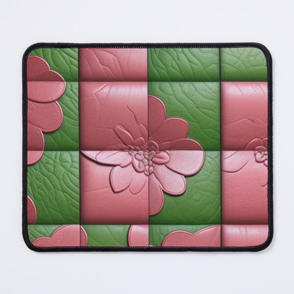 Item preview, Pink and green leather floral design  designed and sold by Roxburylane.