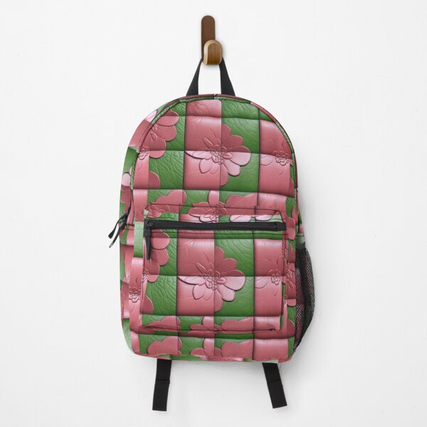 Item preview, Pink and green leather floral design designed and sold by Roxburylane.