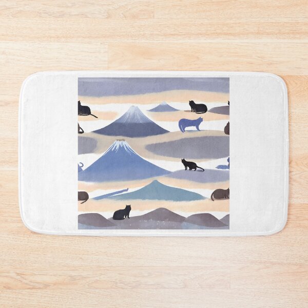Item preview, A Watercolor-Style Painting of Chill Lazy Cats Surrounded by Mountains designed and sold by teacherpeiyuan.